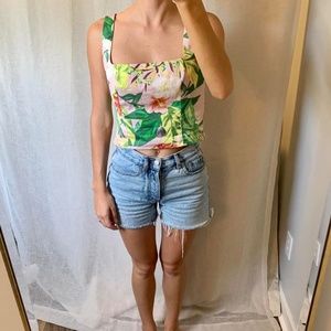 NWT Antonio Melani floral corset like crop top Size 4